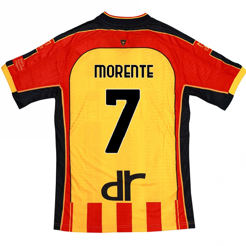 Niño Fútbol Camiseta Tete Morente #7 Amarillo Rojo 1ª Equipación 2024/25