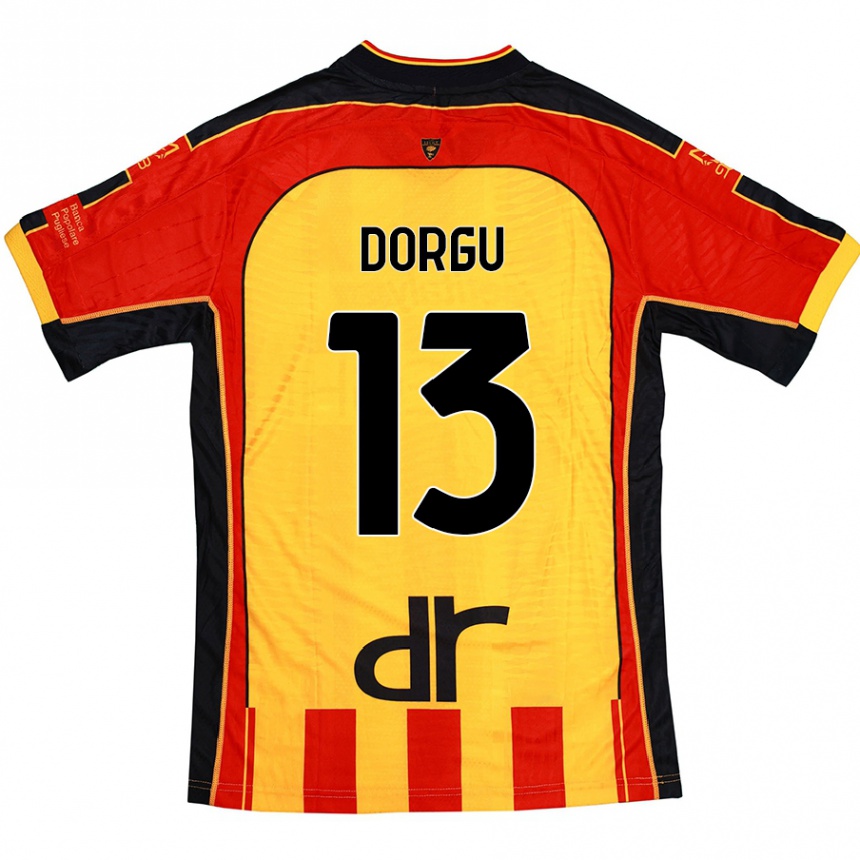 Niño Fútbol Camiseta Patrick Dorgu #13 Amarillo Rojo 1ª Equipación 2024/25