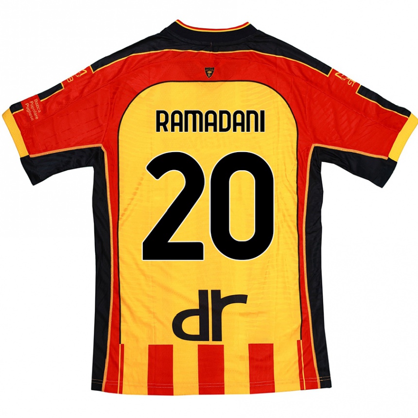 Niño Fútbol Camiseta Ylber Ramadani #20 Amarillo Rojo 1ª Equipación 2024/25