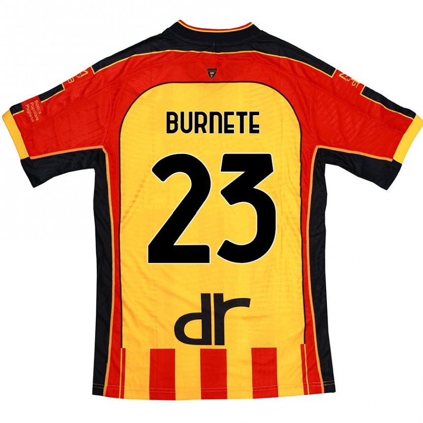 Niño Fútbol Camiseta Rareș Burnete #23 Amarillo Rojo 1ª Equipación 2024/25