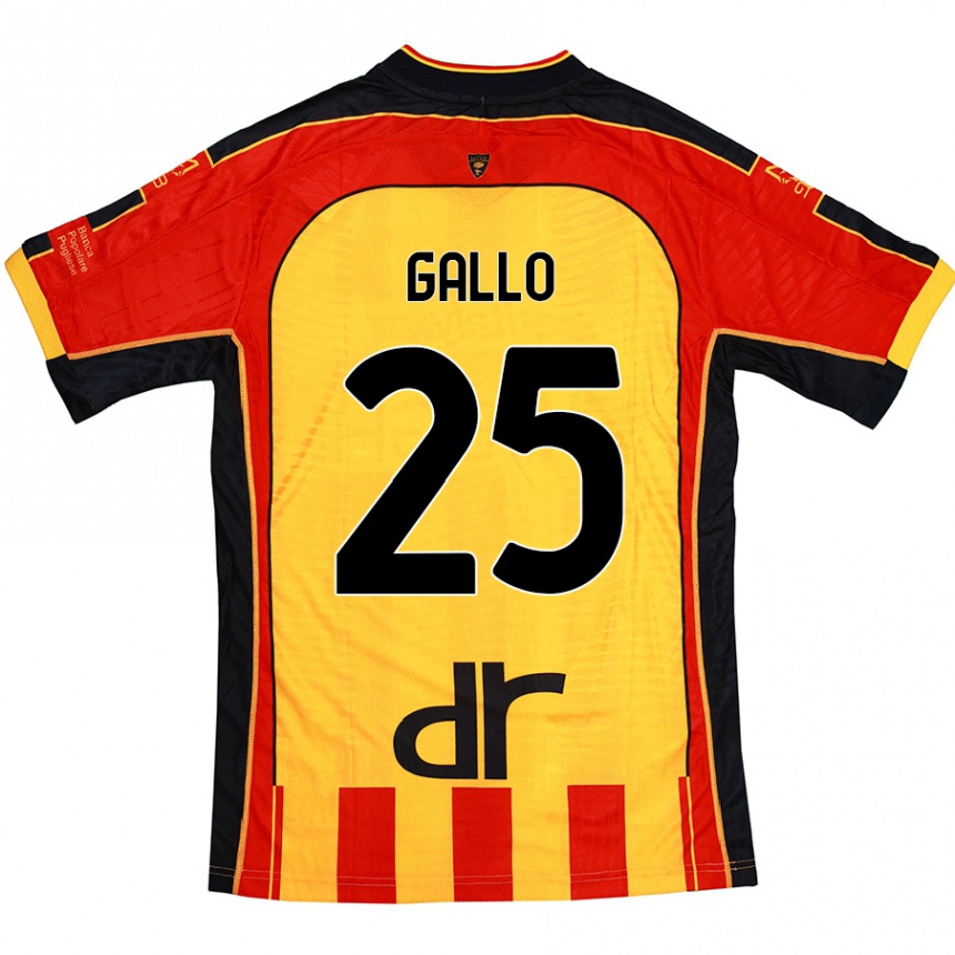 Niño Fútbol Camiseta Antonino Gallo #25 Amarillo Rojo 1ª Equipación 2024/25