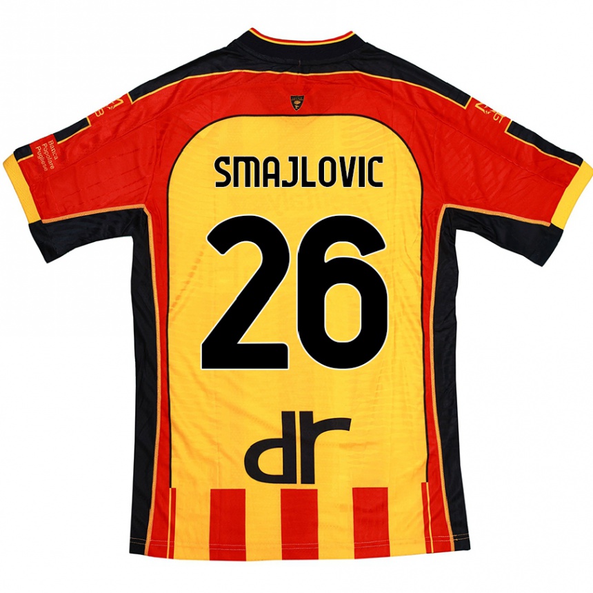 Niño Fútbol Camiseta Zinedin Smajlovic #26 Amarillo Rojo 1ª Equipación 2024/25