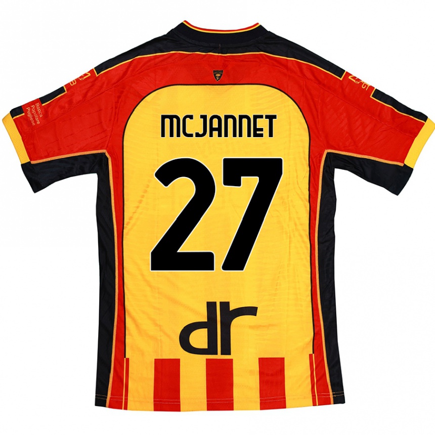 Niño Fútbol Camiseta Ed Mcjannet #27 Amarillo Rojo 1ª Equipación 2024/25