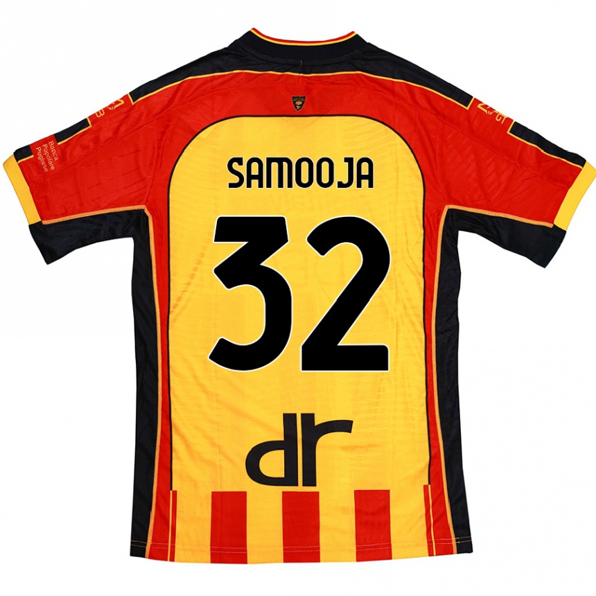 Niño Fútbol Camiseta Jasper Samooja #32 Amarillo Rojo 1ª Equipación 2024/25