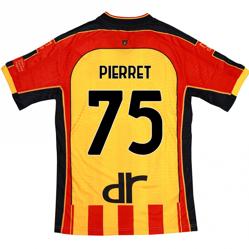 Niño Fútbol Camiseta Balthazar Pierret #75 Amarillo Rojo 1ª Equipación 2024/25