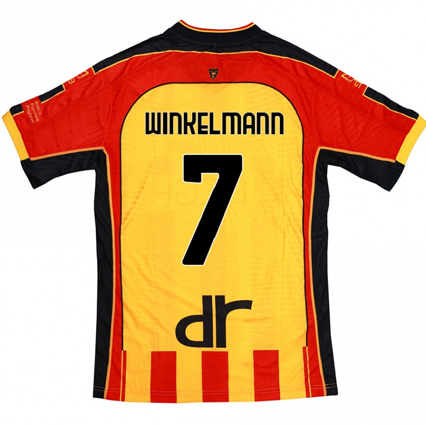 Niño Fútbol Camiseta Till Winkelmann #7 Amarillo Rojo 1ª Equipación 2024/25