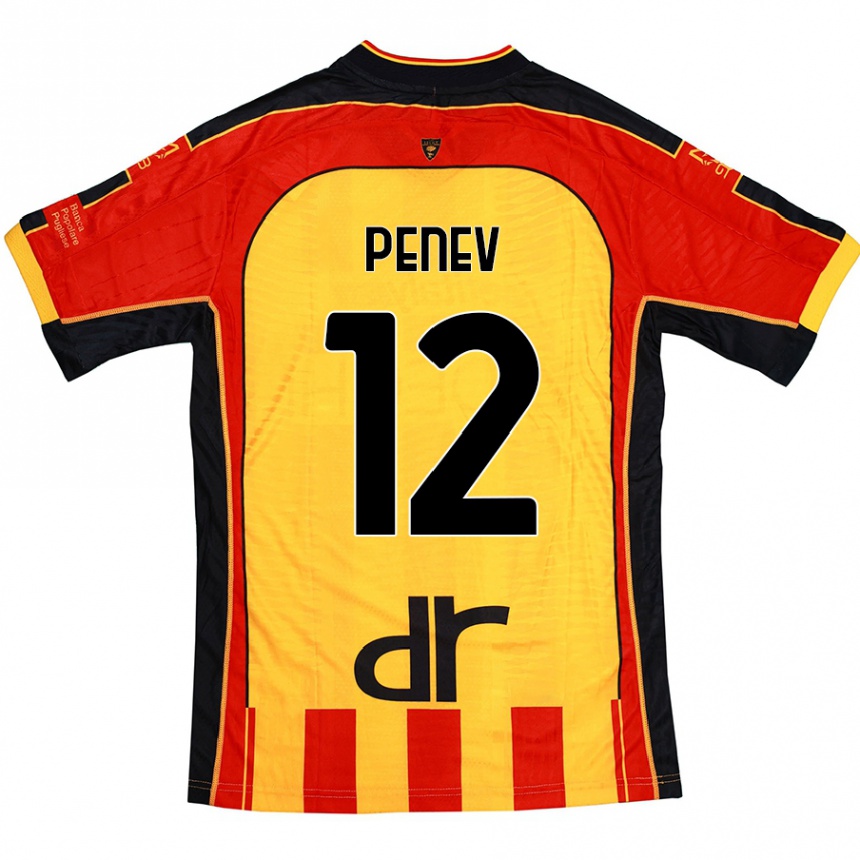 Niño Fútbol Camiseta Plamen Penev #12 Amarillo Rojo 1ª Equipación 2024/25