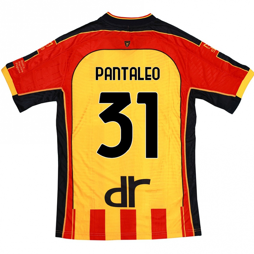 Niño Fútbol Camiseta Dario Pantaleo #31 Amarillo Rojo 1ª Equipación 2024/25