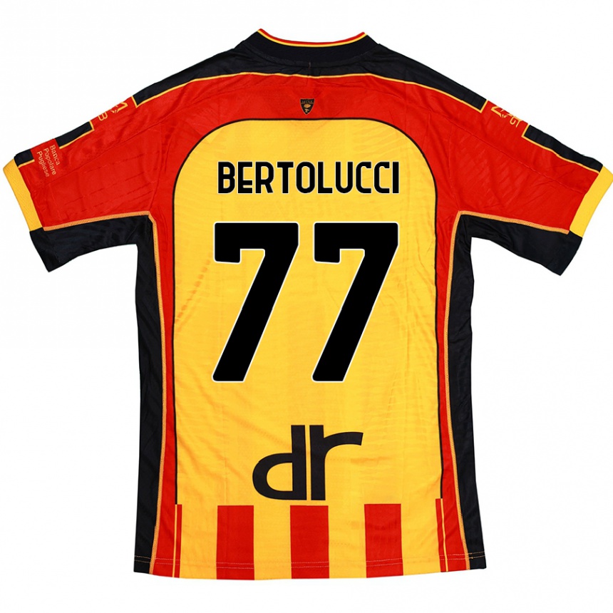 Niño Fútbol Camiseta Sandro Bertolucci #77 Amarillo Rojo 1ª Equipación 2024/25