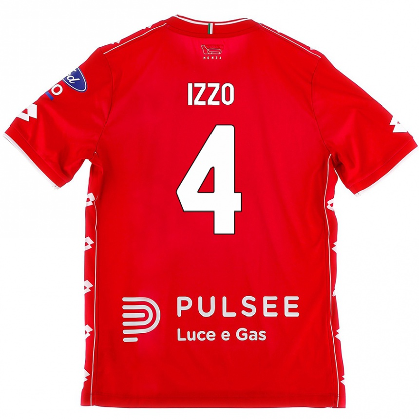 Niño Fútbol Camiseta Armando Izzo #4 Rojo Blanco 1ª Equipación 2024/25