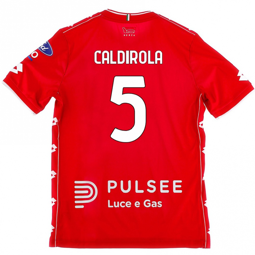 Niño Fútbol Camiseta Luca Caldirola #5 Rojo Blanco 1ª Equipación 2024/25