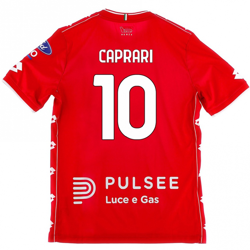 Niño Fútbol Camiseta Gianluca Caprari #10 Rojo Blanco 1ª Equipación 2024/25