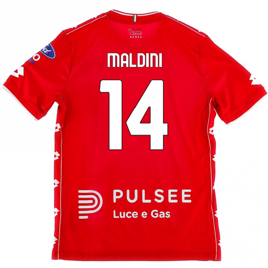 Niño Fútbol Camiseta Daniel Maldini #14 Rojo Blanco 1ª Equipación 2024/25