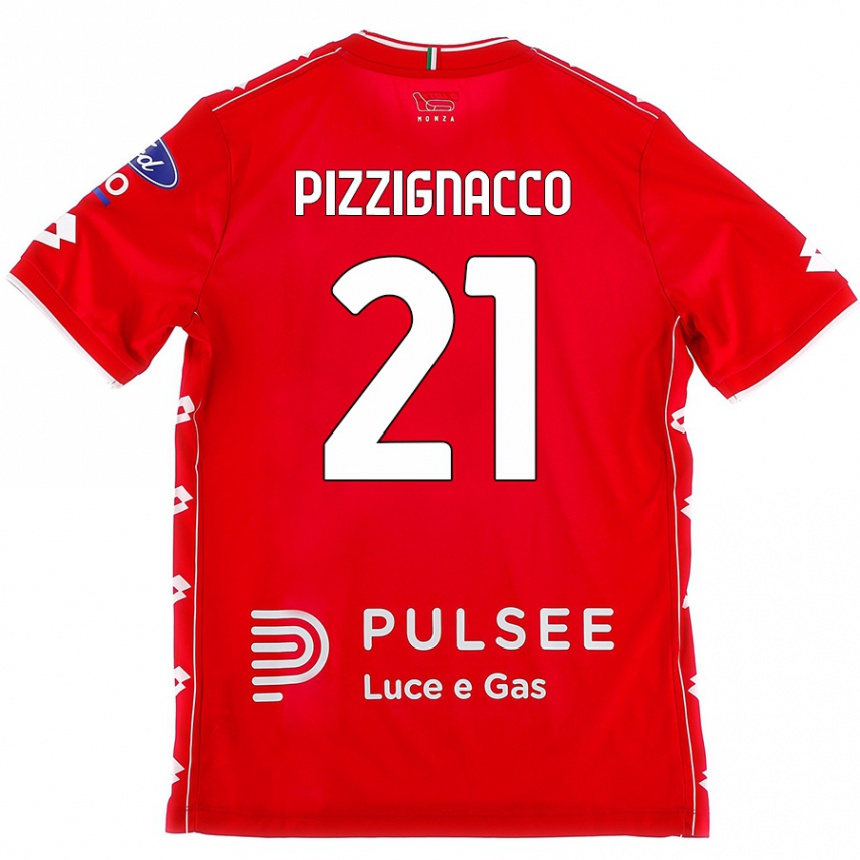 Niño Fútbol Camiseta Semuel Pizzignacco #21 Rojo Blanco 1ª Equipación 2024/25