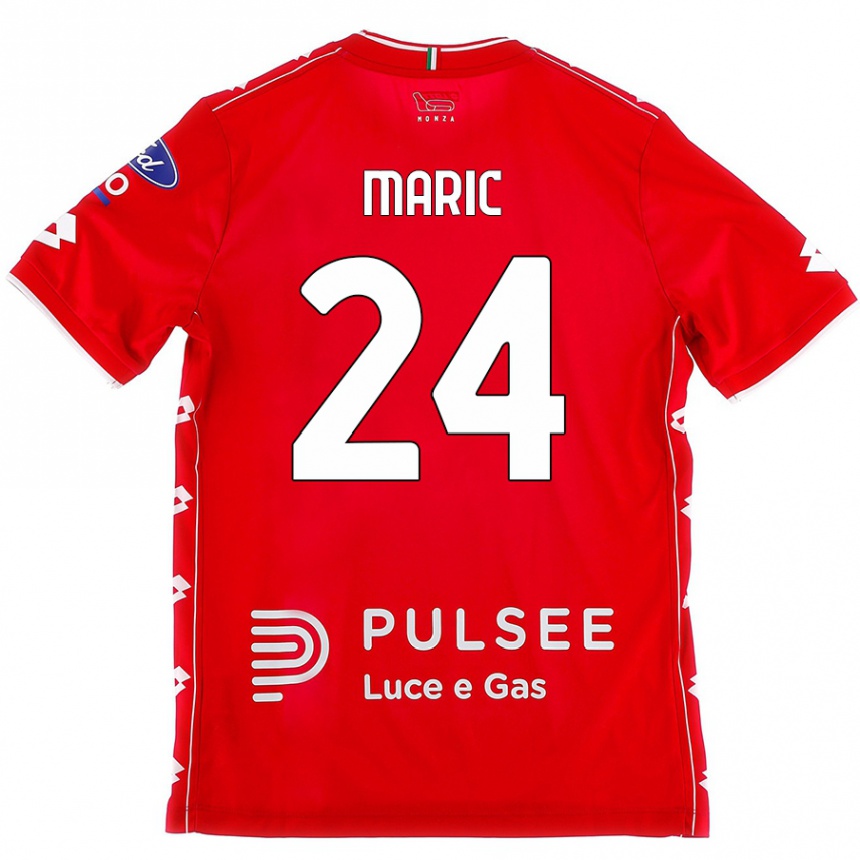 Niño Fútbol Camiseta Mirko Maric #24 Rojo Blanco 1ª Equipación 2024/25