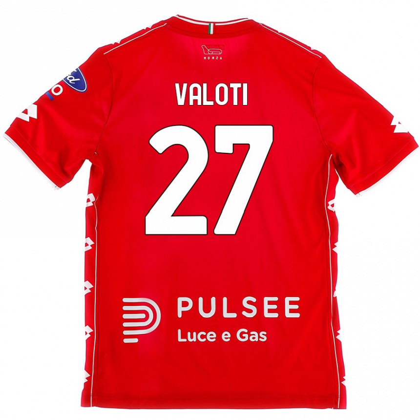 Niño Fútbol Camiseta Mattia Valoti #27 Rojo Blanco 1ª Equipación 2024/25