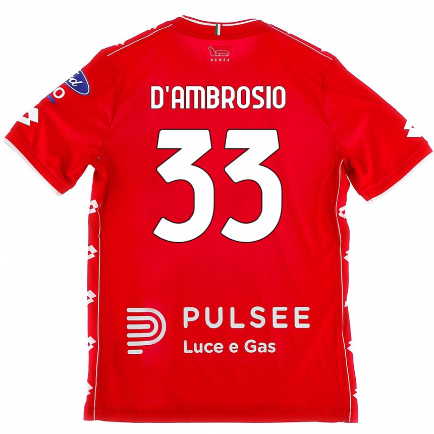 Niño Fútbol Camiseta Danilo D'ambrosio #33 Rojo Blanco 1ª Equipación 2024/25