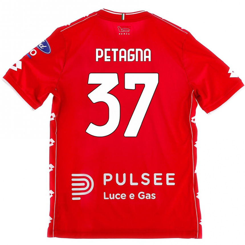 Niño Fútbol Camiseta Andrea Petagna #37 Rojo Blanco 1ª Equipación 2024/25