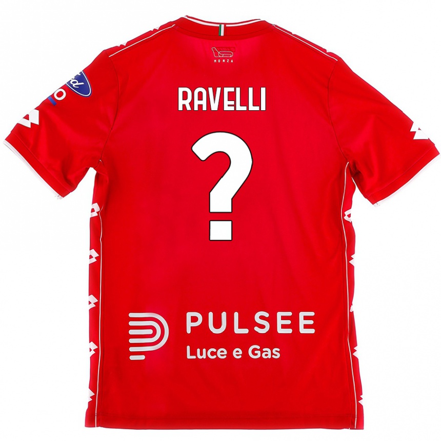 Niño Fútbol Camiseta Etienne Ravelli #0 Rojo Blanco 1ª Equipación 2024/25