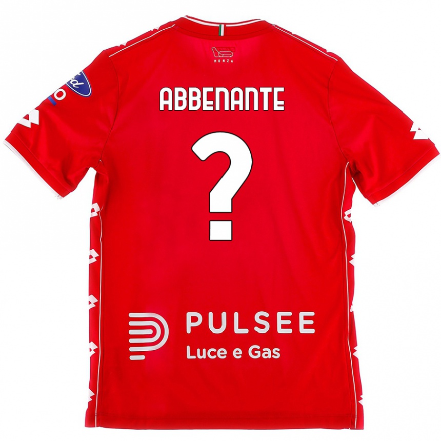 Niño Fútbol Camiseta Alessandro Abbenante #0 Rojo Blanco 1ª Equipación 2024/25