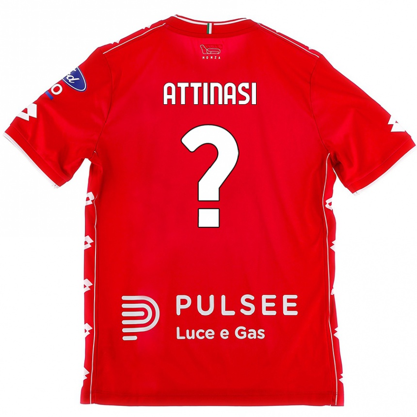 Niño Fútbol Camiseta Mattia Attinasi #0 Rojo Blanco 1ª Equipación 2024/25