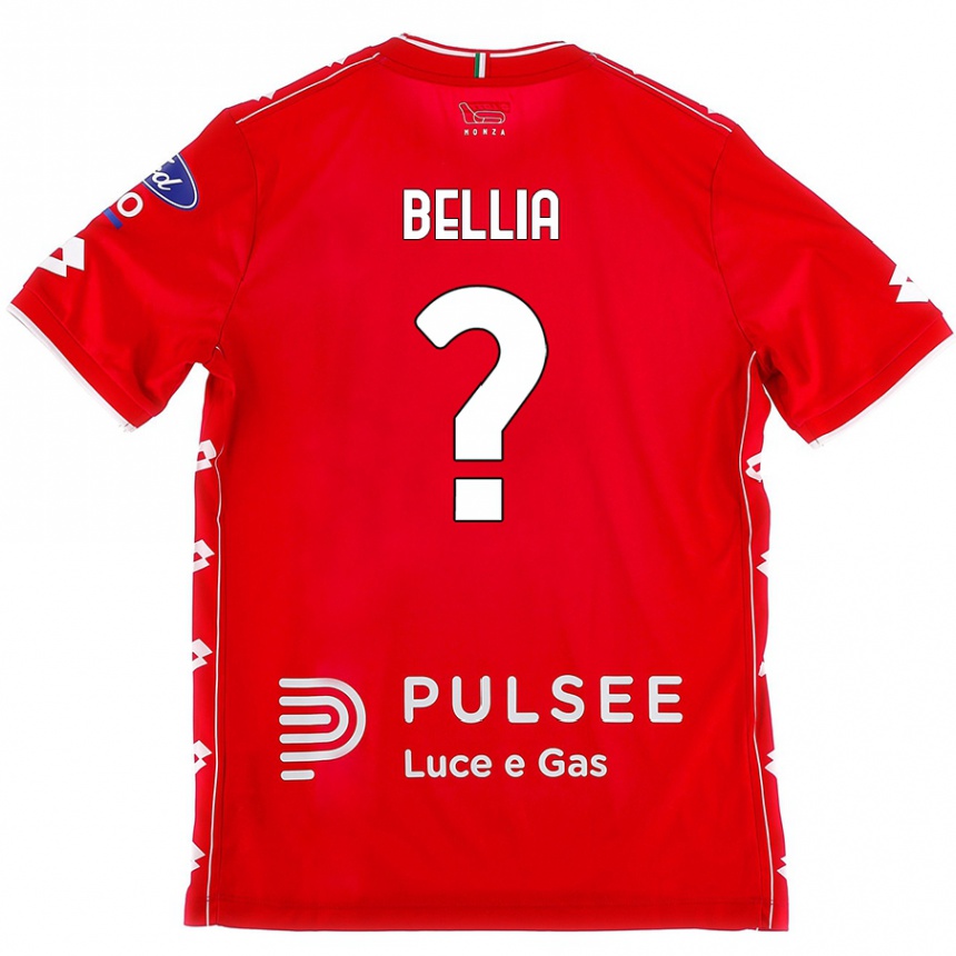 Niño Fútbol Camiseta Edoardo Bellia #0 Rojo Blanco 1ª Equipación 2024/25