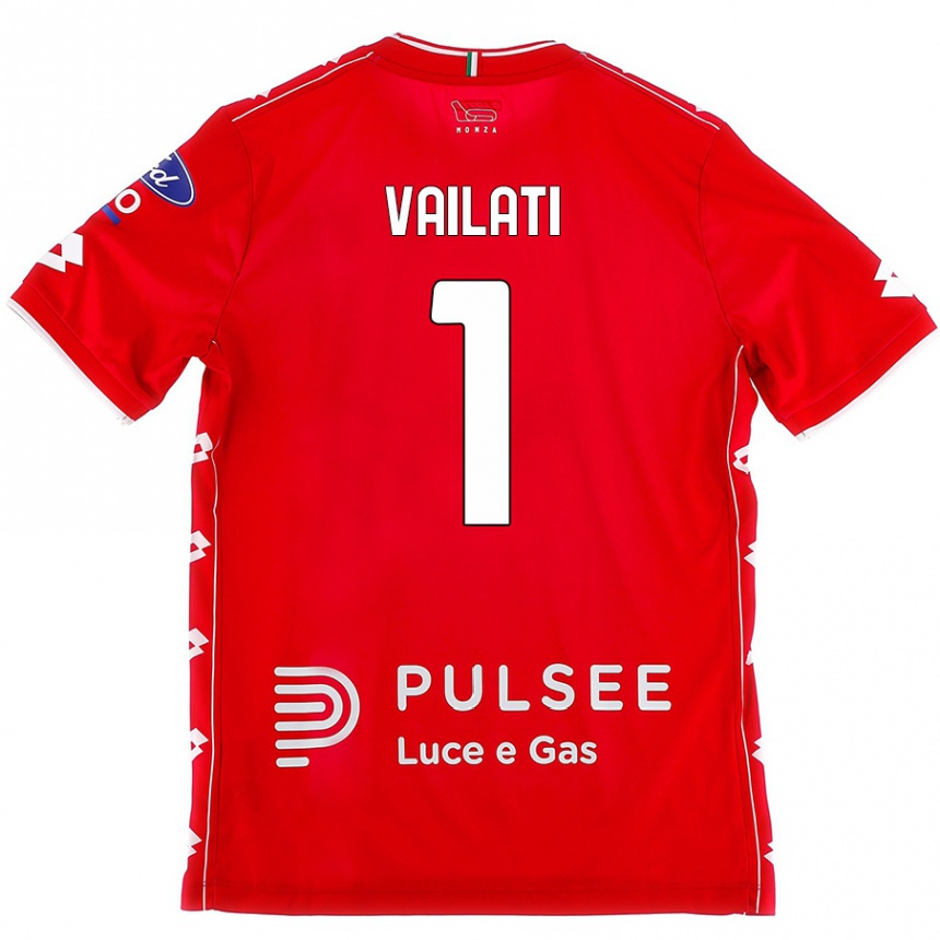 Niño Fútbol Camiseta Andrea Vailati #1 Rojo Blanco 1ª Equipación 2024/25