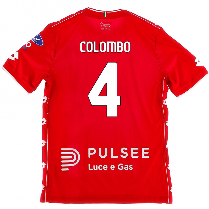 Niño Fútbol Camiseta Leonardo Colombo #4 Rojo Blanco 1ª Equipación 2024/25