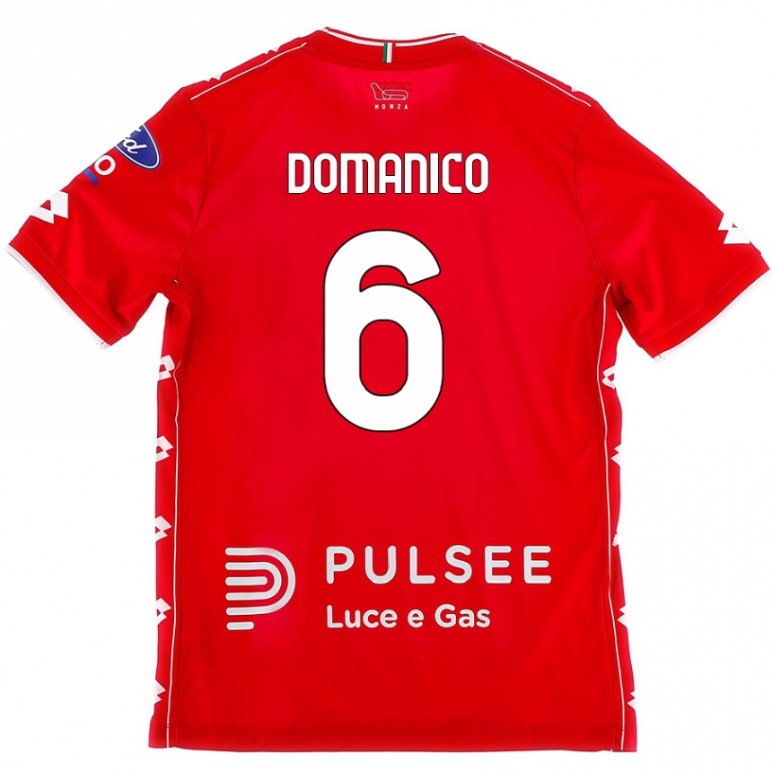 Niño Fútbol Camiseta Saverio Domanico #6 Rojo Blanco 1ª Equipación 2024/25