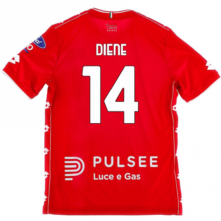 Niño Fútbol Camiseta Abdou Diene #14 Rojo Blanco 1ª Equipación 2024/25