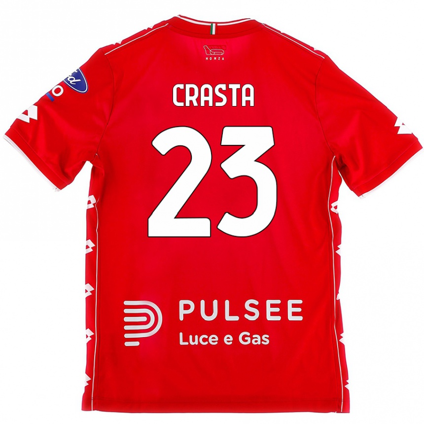 Niño Fútbol Camiseta Mario Crasta #23 Rojo Blanco 1ª Equipación 2024/25