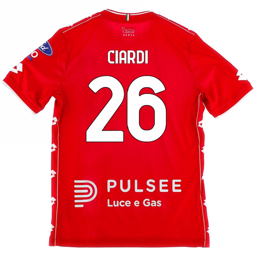 Niño Fútbol Camiseta Tommaso Ciardi #26 Rojo Blanco 1ª Equipación 2024/25