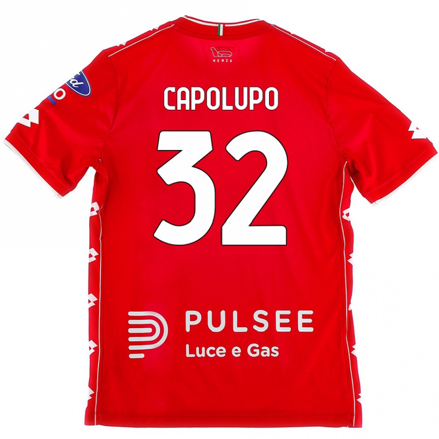 Niño Fútbol Camiseta Samuele Capolupo #32 Rojo Blanco 1ª Equipación 2024/25