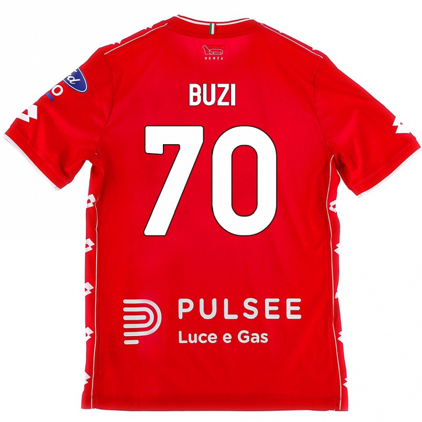 Niño Fútbol Camiseta Luis Buzi #70 Rojo Blanco 1ª Equipación 2024/25