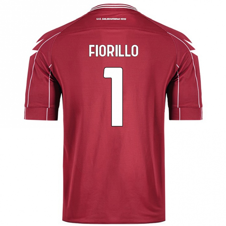 Niño Fútbol Camiseta Vincenzo Fiorillo #1 Borgoña 1ª Equipación 2024/25