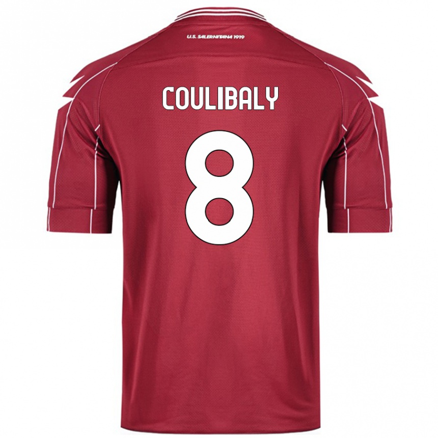 Niño Fútbol Camiseta Mamadou Coulibaly #8 Borgoña 1ª Equipación 2024/25