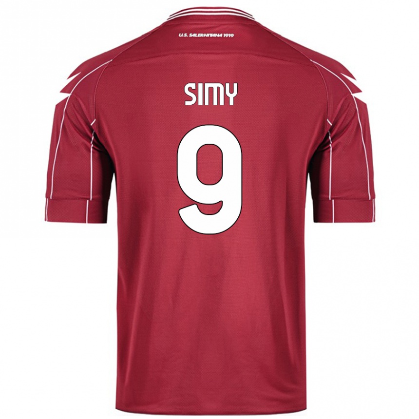 Niño Fútbol Camiseta Simy #9 Borgoña 1ª Equipación 2024/25