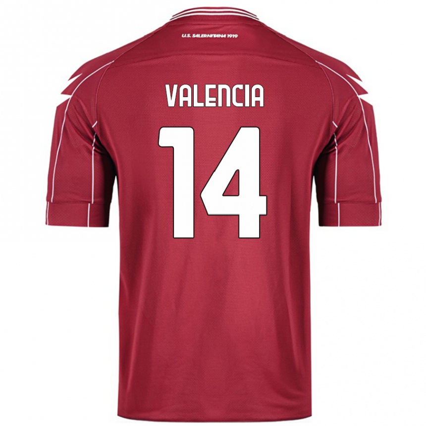 Niño Fútbol Camiseta Diego Valencia #14 Borgoña 1ª Equipación 2024/25