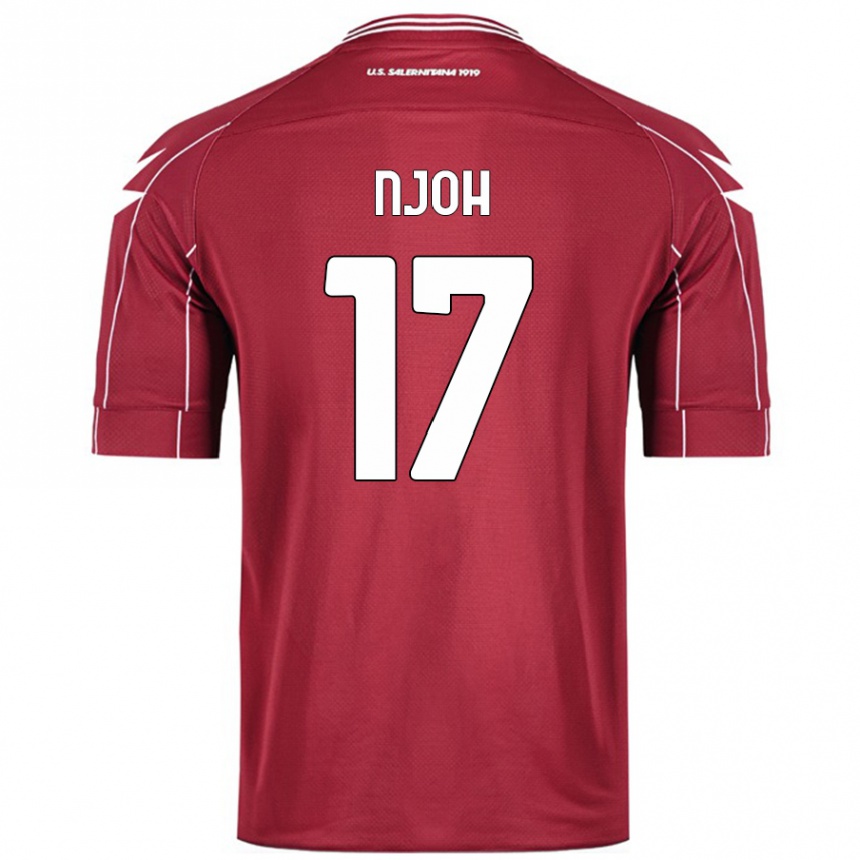 Niño Fútbol Camiseta Lilian Njoh #17 Borgoña 1ª Equipación 2024/25