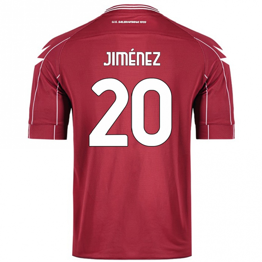 Niño Fútbol Camiseta Kaleb Jiménez #20 Borgoña 1ª Equipación 2024/25