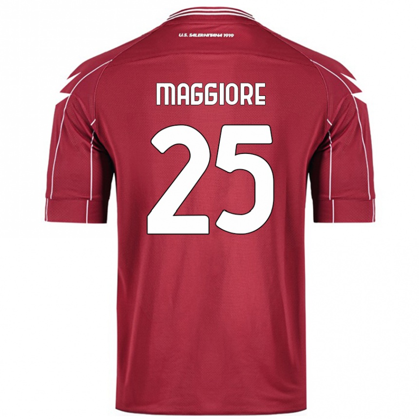 Niño Fútbol Camiseta Giulio Maggiore #25 Borgoña 1ª Equipación 2024/25