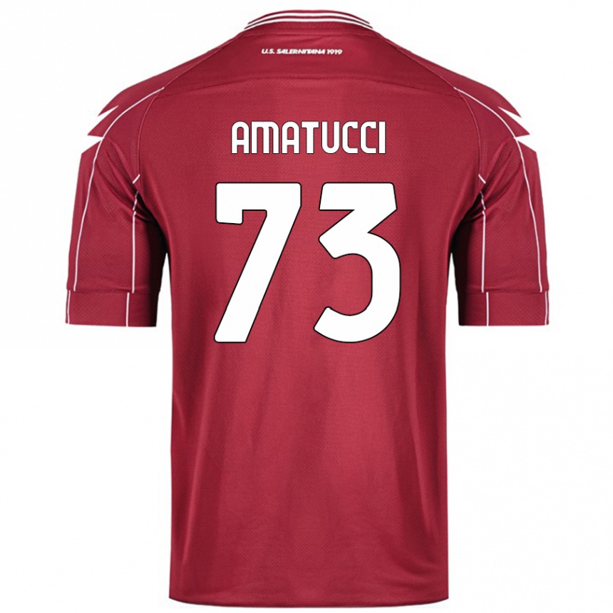 Niño Fútbol Camiseta Lorenzo Amatucci #73 Borgoña 1ª Equipación 2024/25