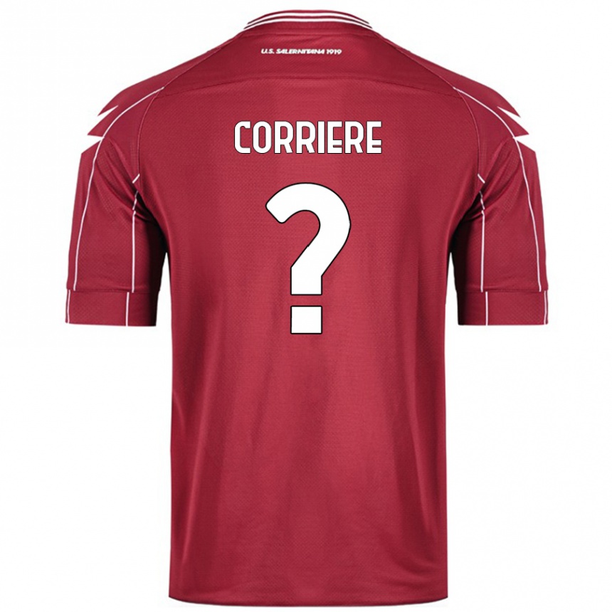 Niño Fútbol Camiseta Francesco Corriere #0 Borgoña 1ª Equipación 2024/25