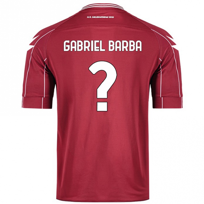 Niño Fútbol Camiseta Luigi Gabriel Barba #0 Borgoña 1ª Equipación 2024/25