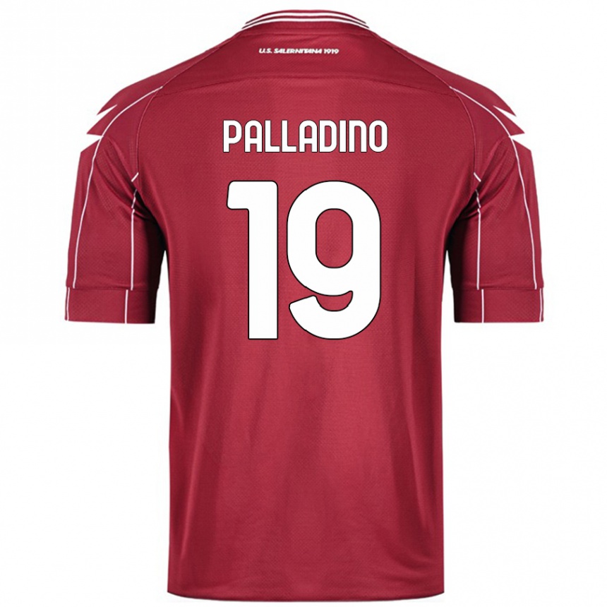 Niño Fútbol Camiseta Alfonso Palladino #19 Borgoña 1ª Equipación 2024/25