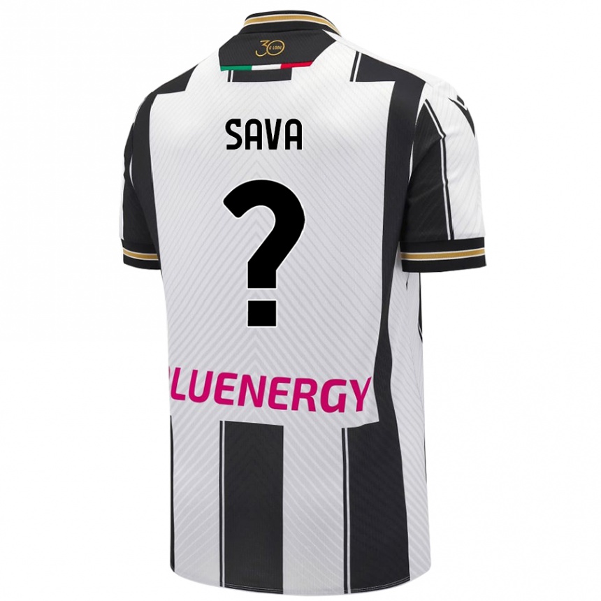 Niño Fútbol Camiseta Răzvan Sava #0 Blanco Negro 1ª Equipación 2024/25