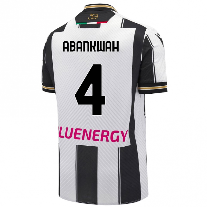 Niño Fútbol Camiseta James Abankwah #4 Blanco Negro 1ª Equipación 2024/25