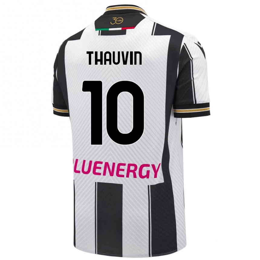 Niño Fútbol Camiseta Florian Thauvin #10 Blanco Negro 1ª Equipación 2024/25