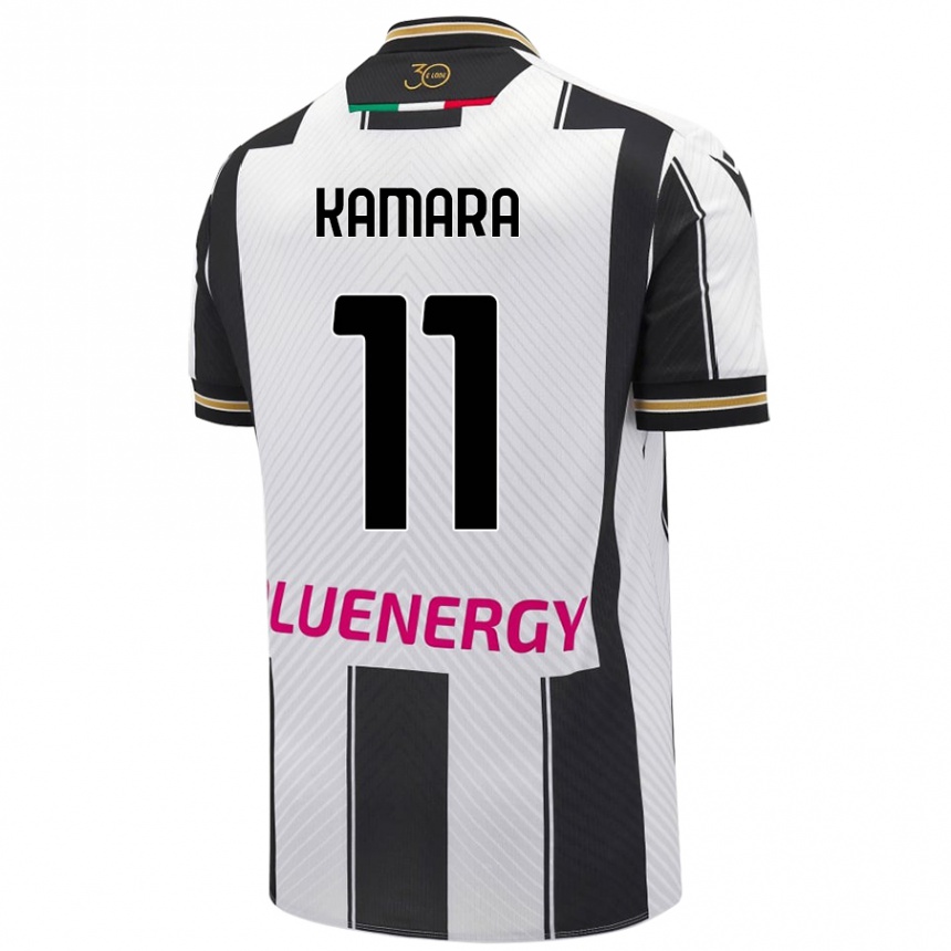 Niño Fútbol Camiseta Hassane Kamara #11 Blanco Negro 1ª Equipación 2024/25