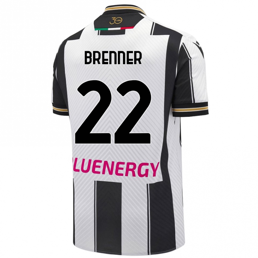 Niño Fútbol Camiseta Brenner #22 Blanco Negro 1ª Equipación 2024/25